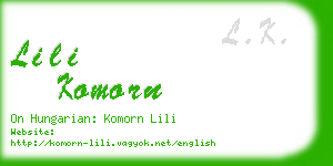 lili komorn business card